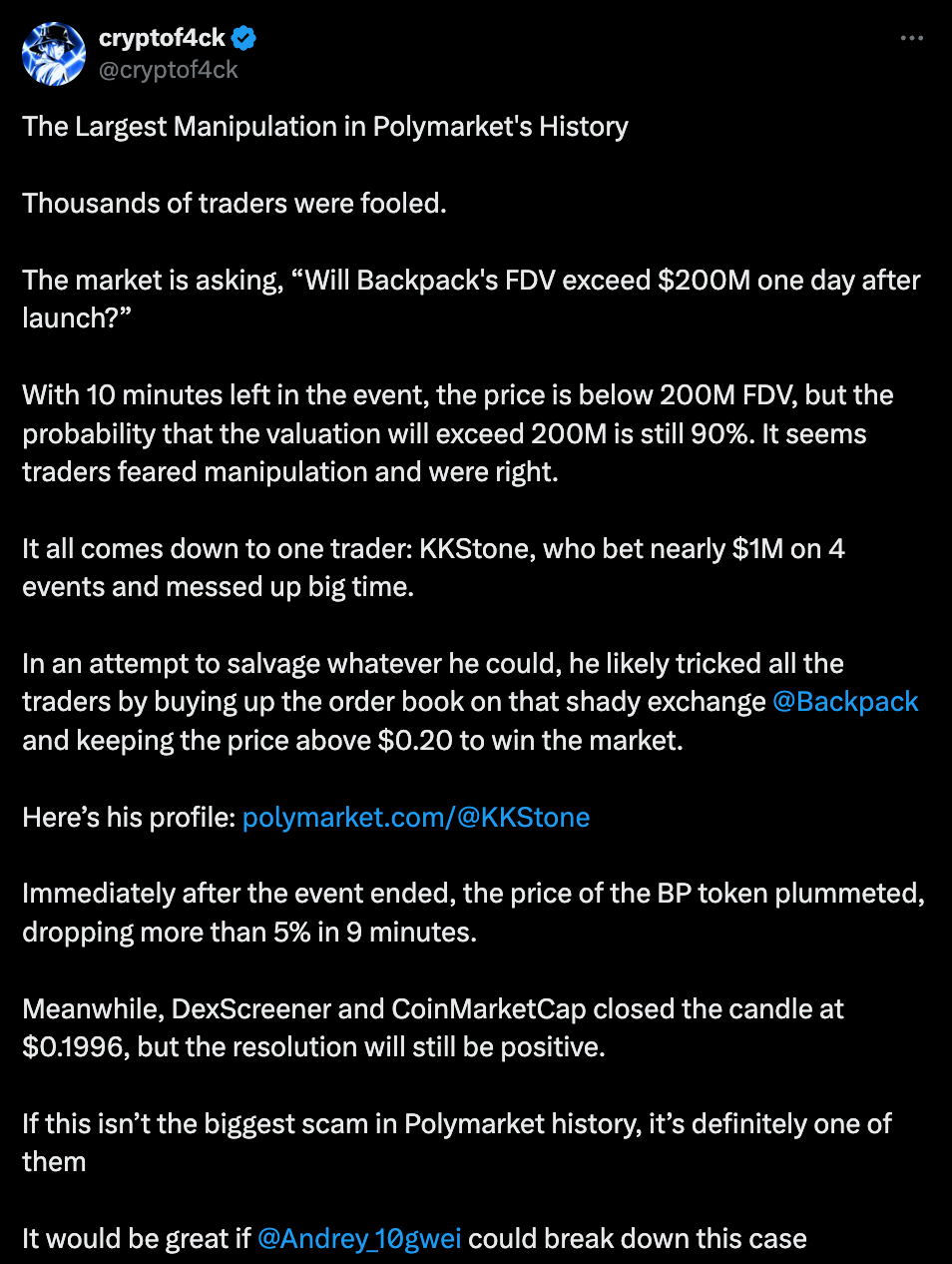 "폴리마켓 역사상 최대 조작"이라며 뜨겁게 달아오른 X 