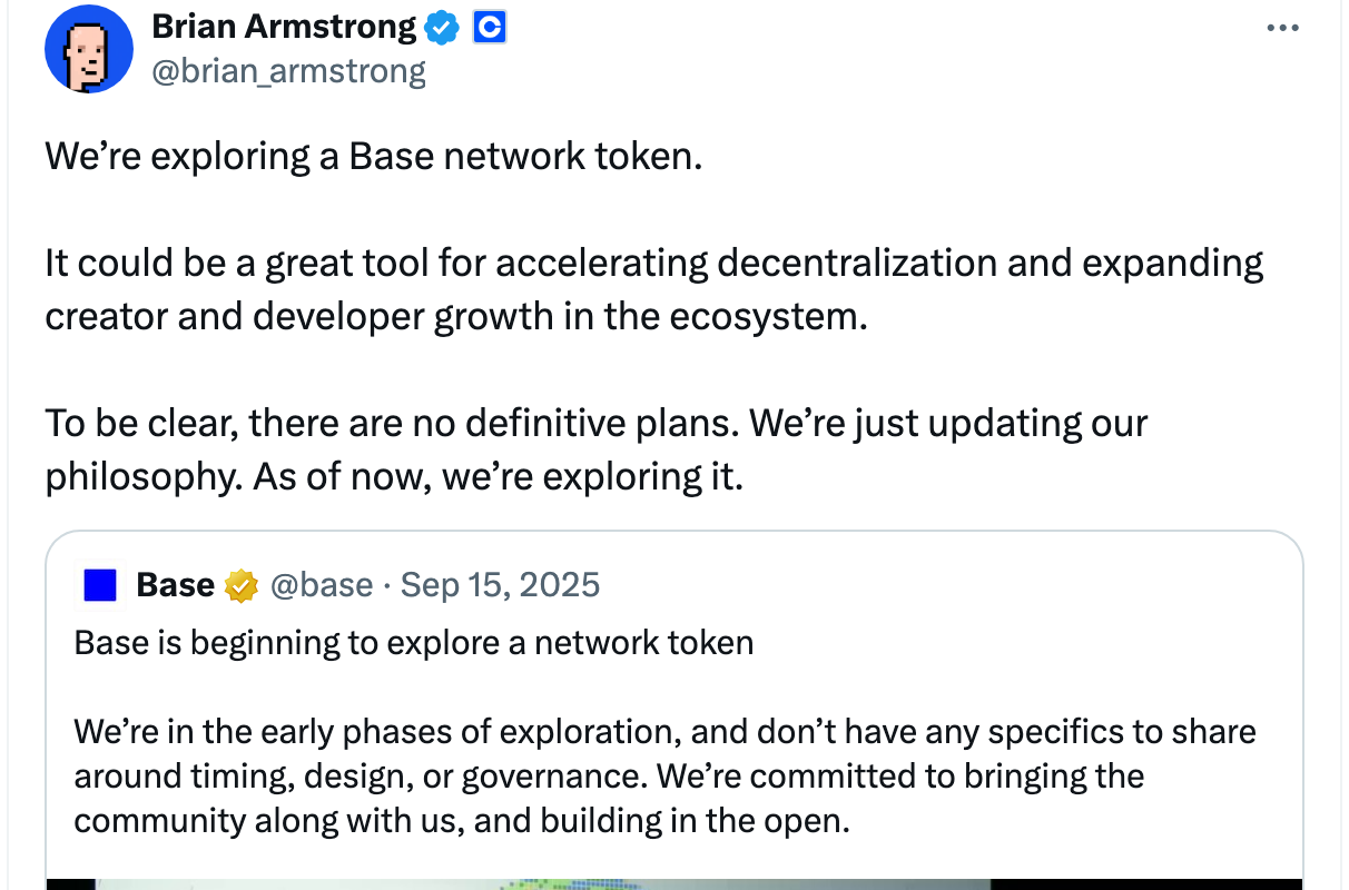 Armstrong이 같은 날 X에 올린 게시물